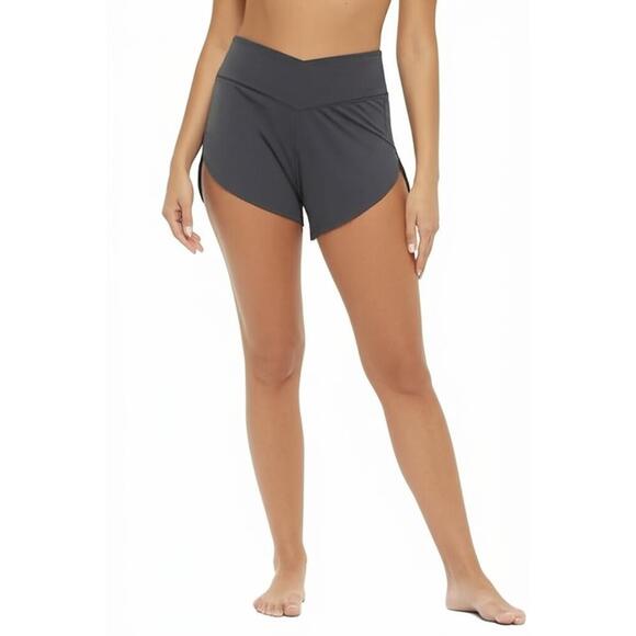 SHEIN Pants - SHEIN Shorts Womens Size L Dark Grey High-Waisted Wide Waistband Athletic Casual